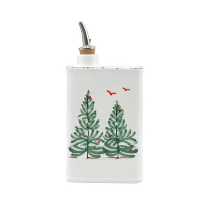 Vietri Lastra Holiday Olive Oil Can