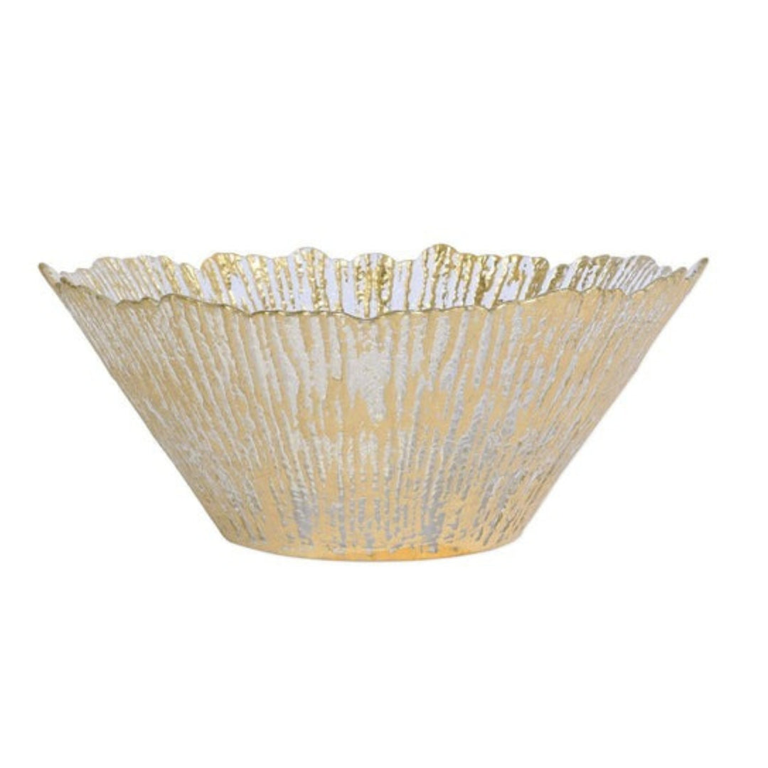 Vietri Rufolo Glass Gold Large Deep Bowl