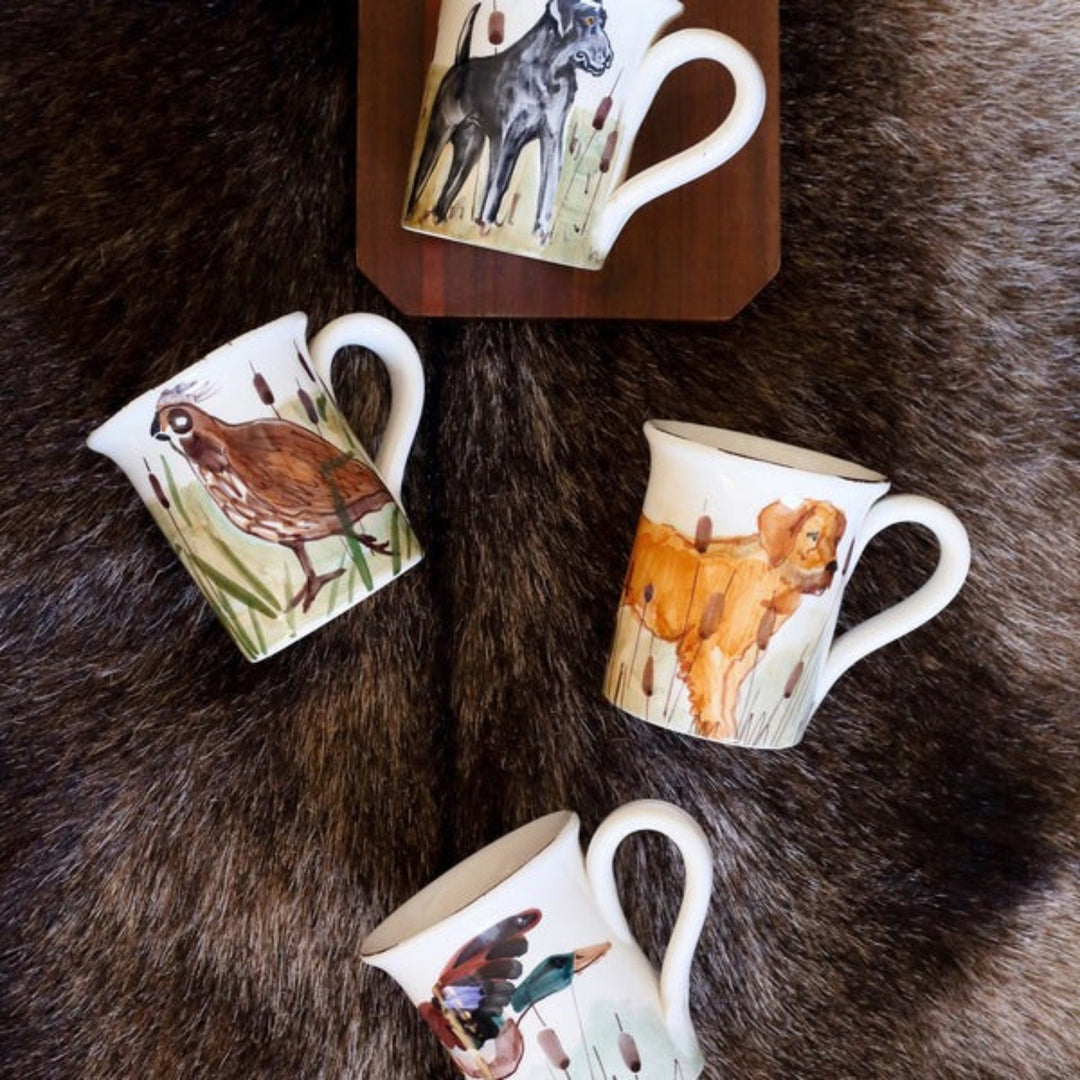 Vietri Wildlife Black Hunting Dog Mug