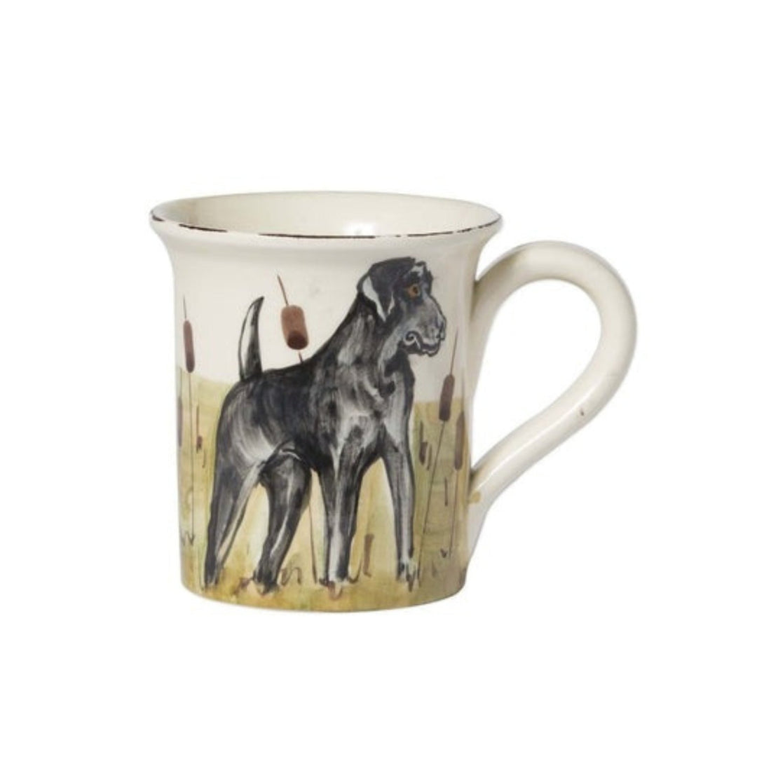 Vietri Wildlife Black Hunting Dog Mug