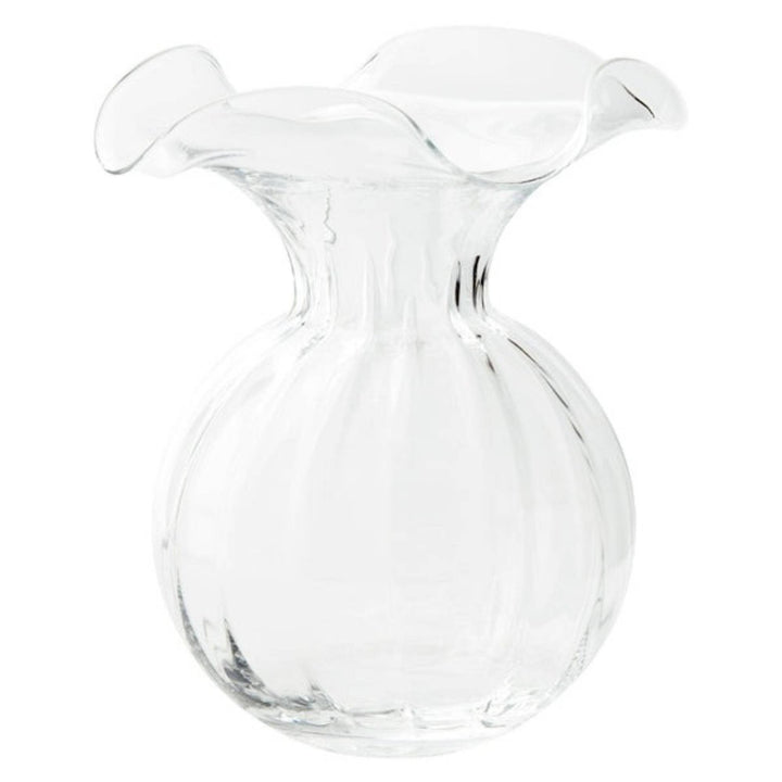 Hibiscus Glass Clear Large Fluted Vase