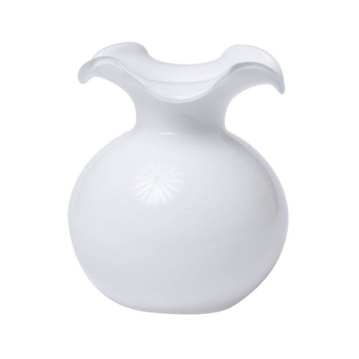 Hibiscus Small Fluted White Vase