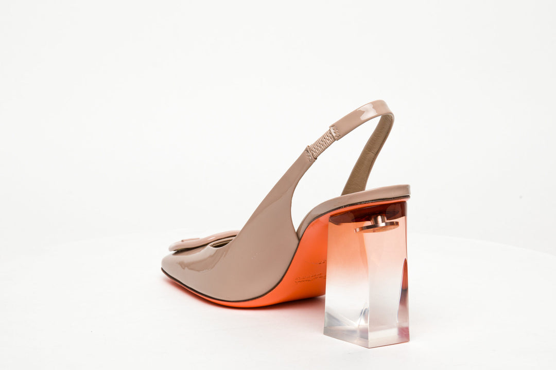 Lucite Heel Sling Back