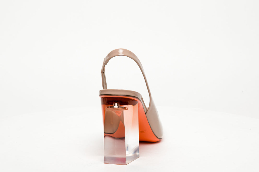 Lucite Heel Sling Back