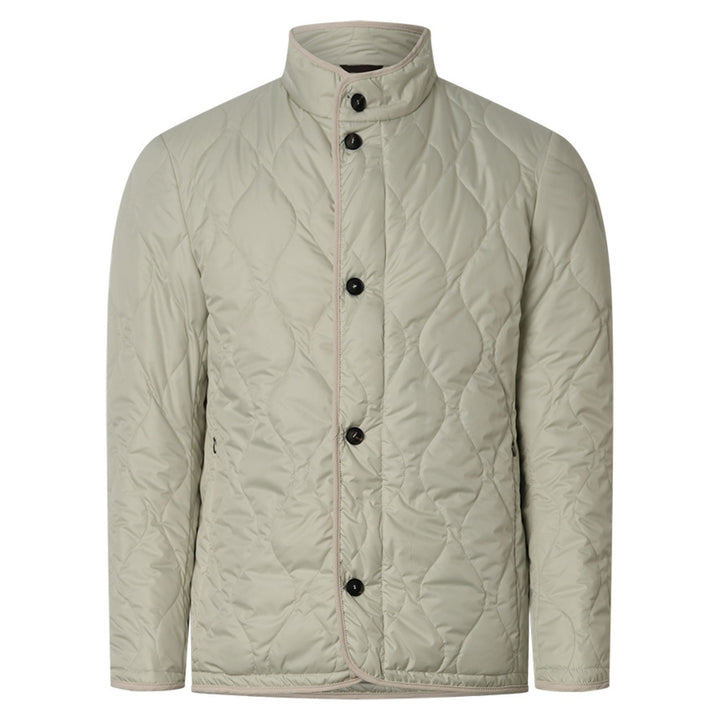 Quilted Men's Coat in Ice