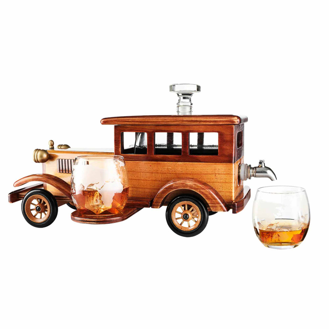 Old Fashioned Car Whiskey Decanter Set