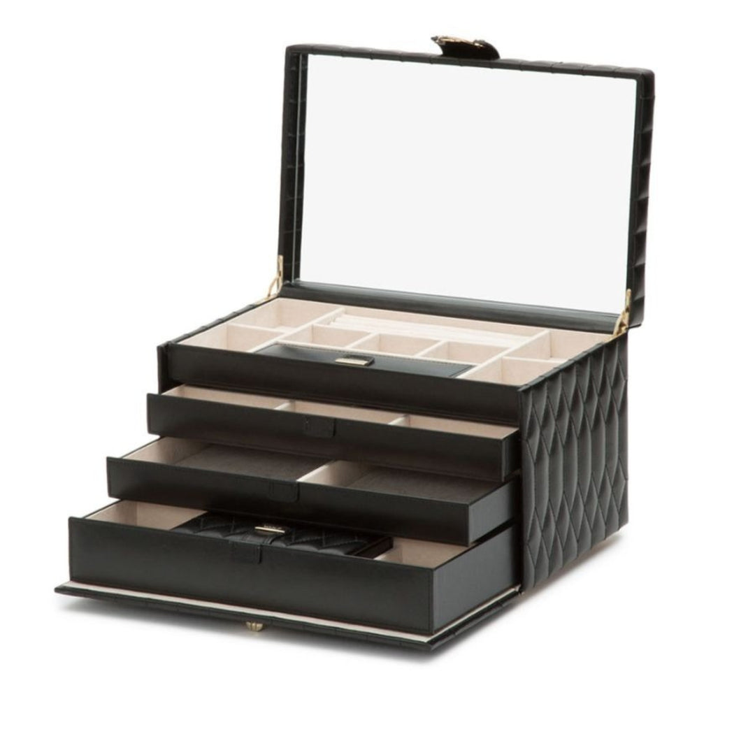 Wolf 1834 Caroline Lrg Jewelry Case in Black