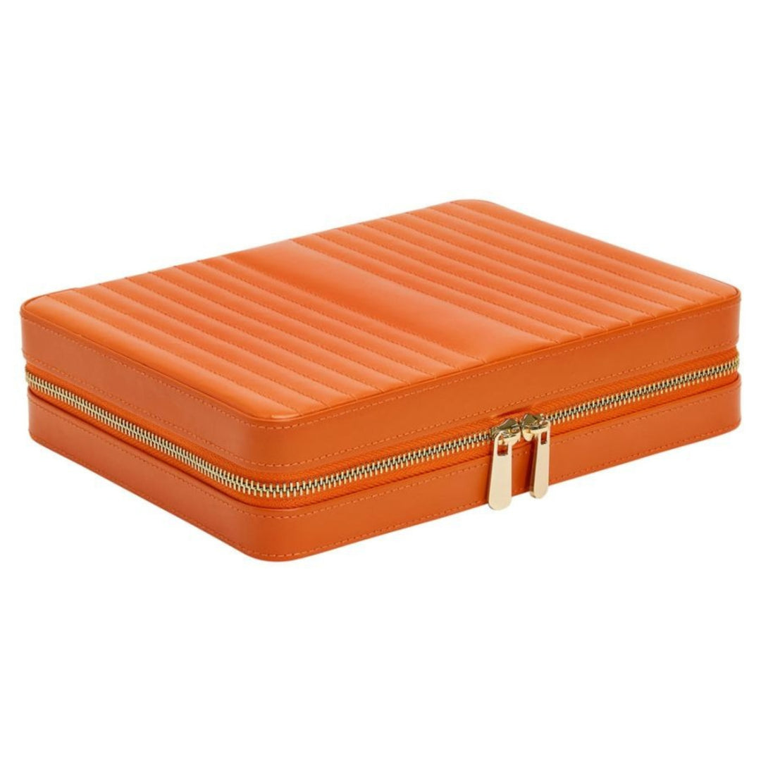 Wolf 1834 Maria Large Zip Case in Tangerine