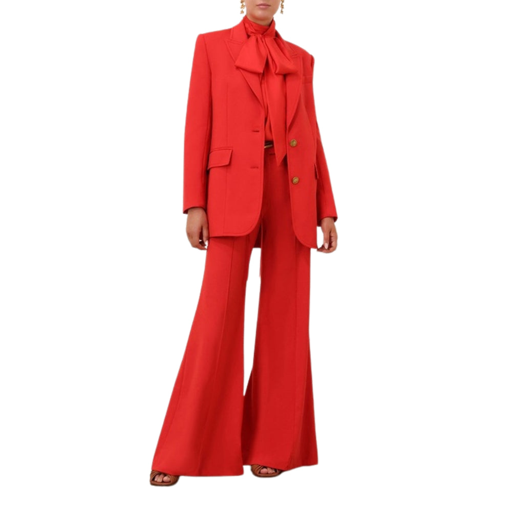 Zimmermann CRUSH TAILORED PANT in Red