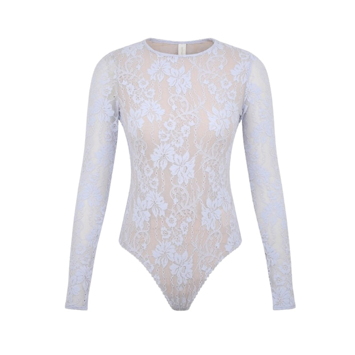 Zimmermann LACE BODYSUIT in Light Blue