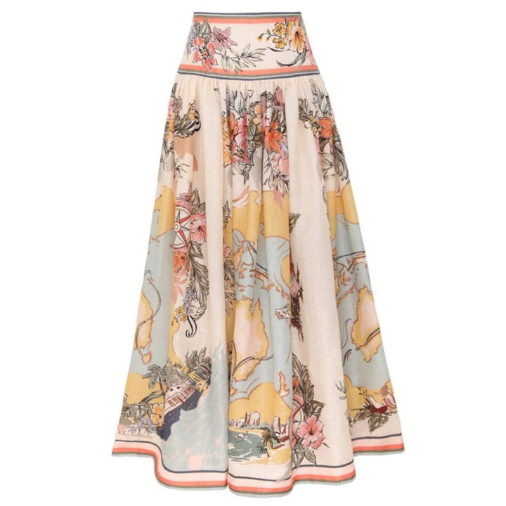 TALLOW MIDI SKIRT - Nautical Map