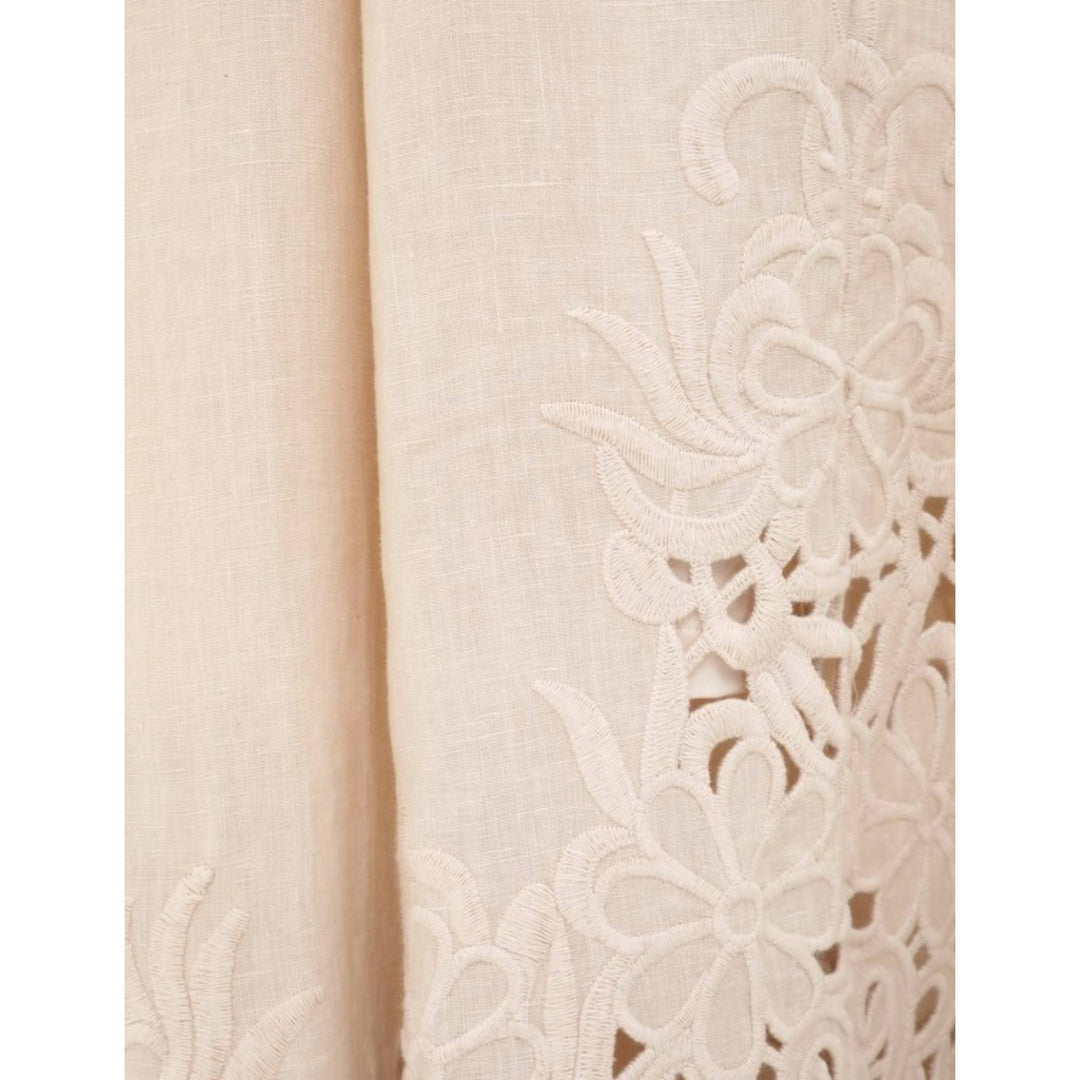 WYLIE EMBROIDERED BILLOW DRESS - Cream