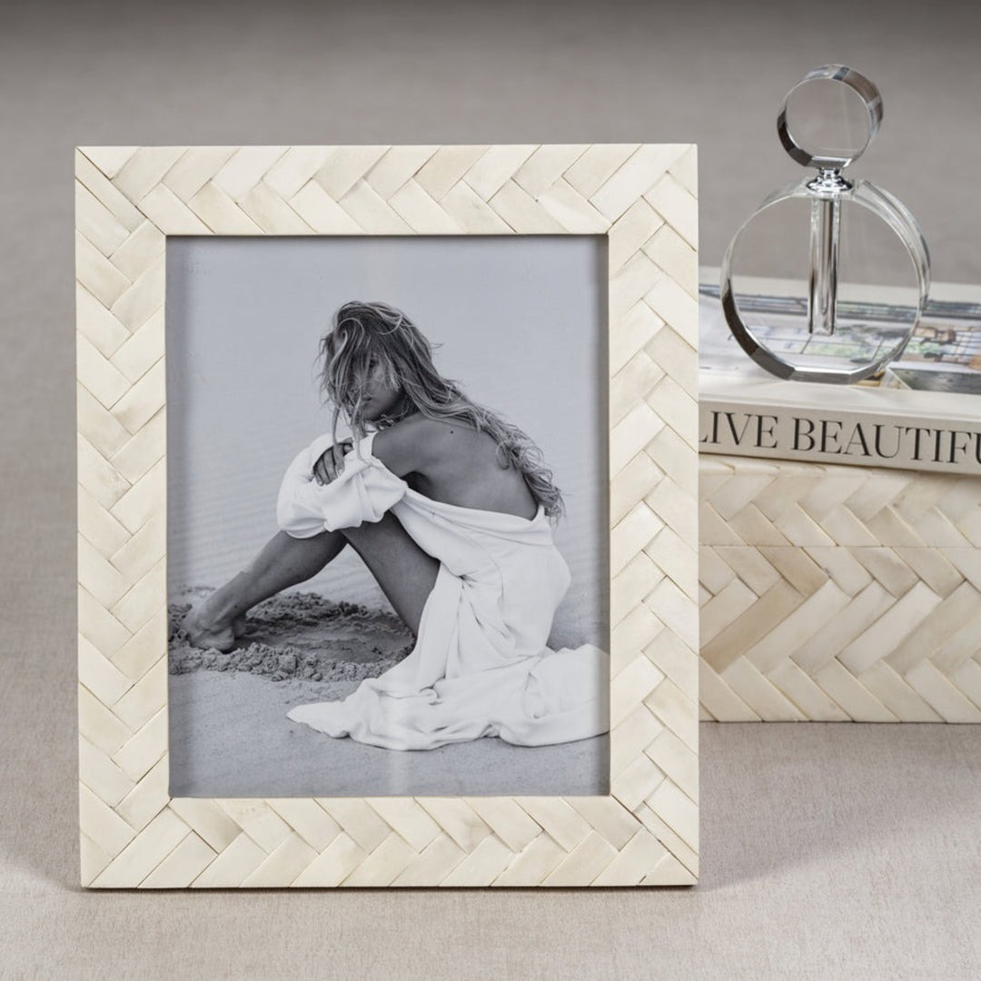 Zodax White Bone Braided Frame 8x10