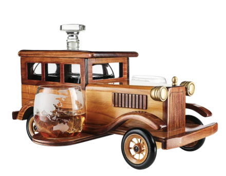 Old Fashioned Car Whiskey Decanter Set