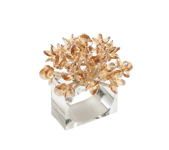 Aster Napkin Ring Elegant Champagne Color