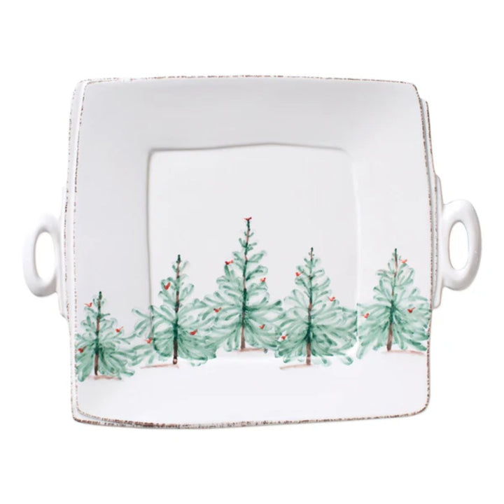 Lastra Holiday Handled Square Platter