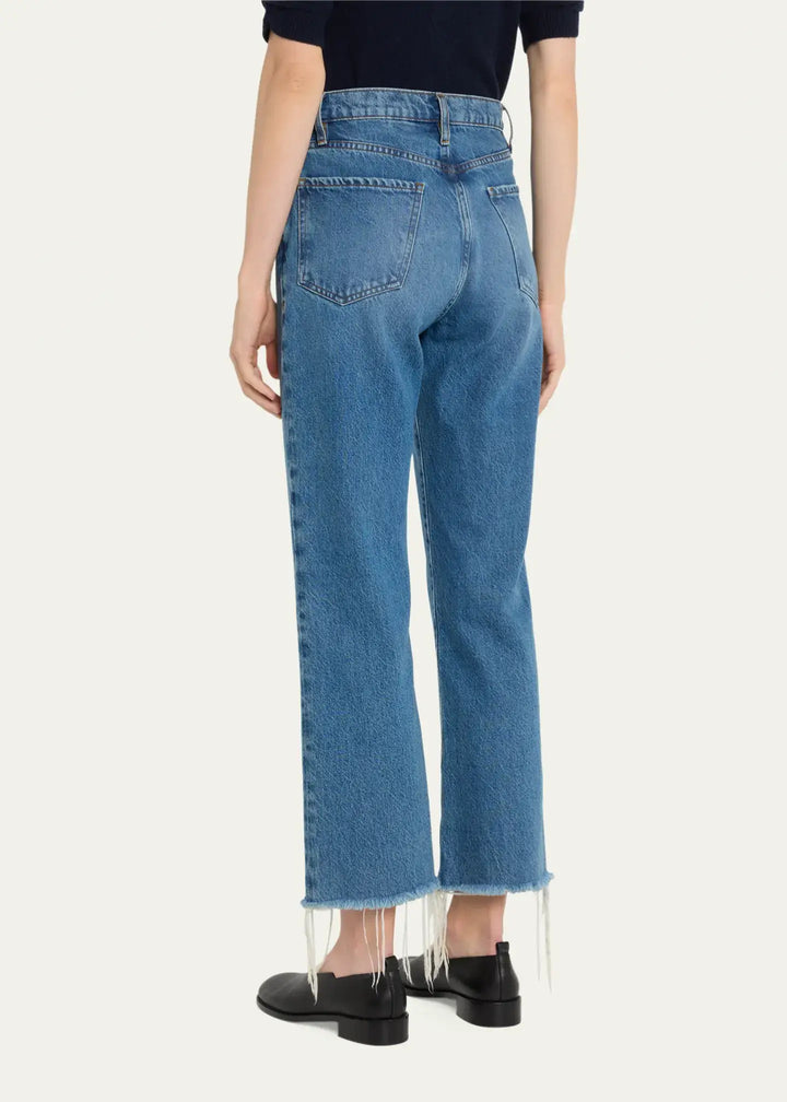 Le Jane Crop Raw Fray Jean