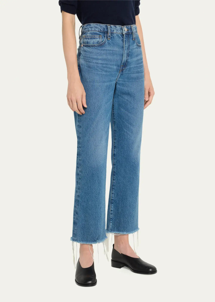 Le Jane Crop Raw Fray Jean