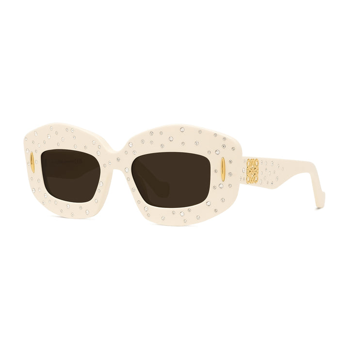 Shiny Ivory Geometric Full rim Sunglasses LW4114IS-25E