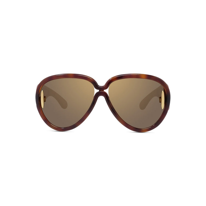 Shiny Dark Havana Pilot Full rim Sunglasses LW40132I-52G