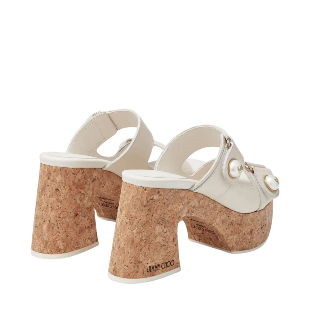 Fayence Wedge in Champagne Mesh with Latte Trim - Champagne