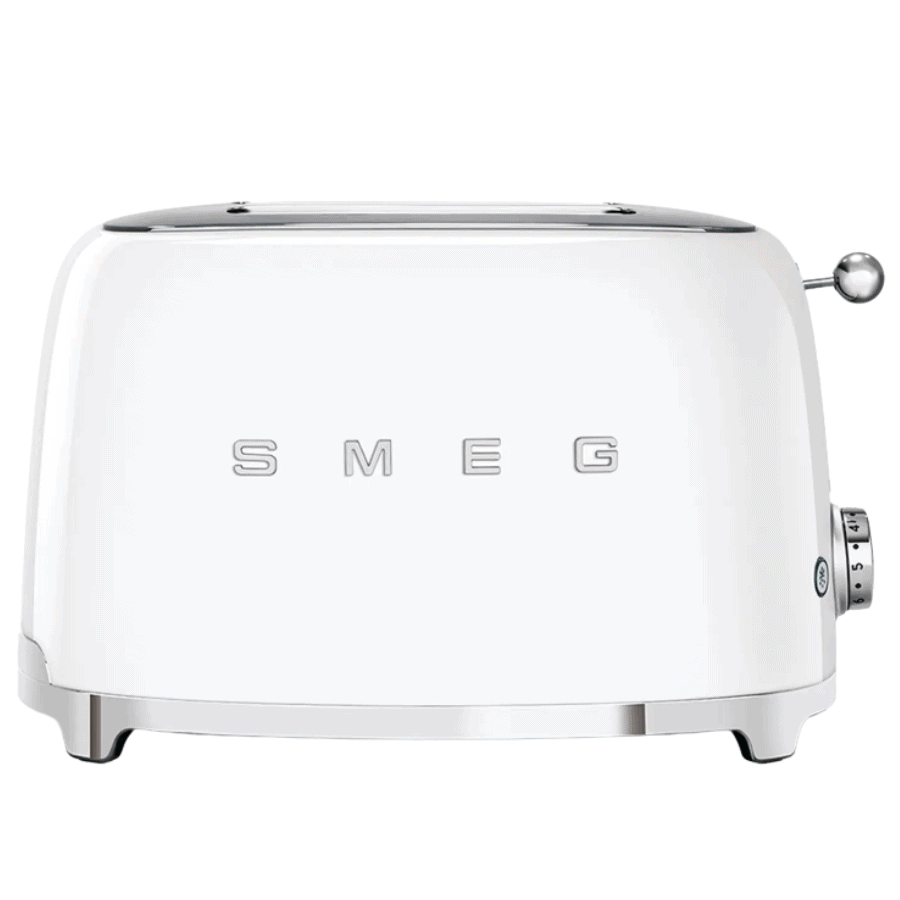 50s Retro Style Two-Slice Toaster in white