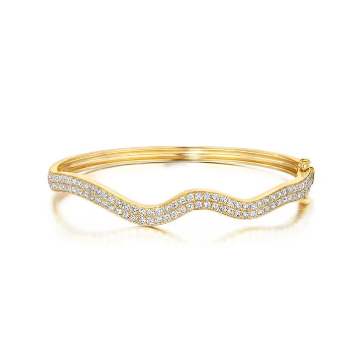 Rio Double Diamond YG Bangle