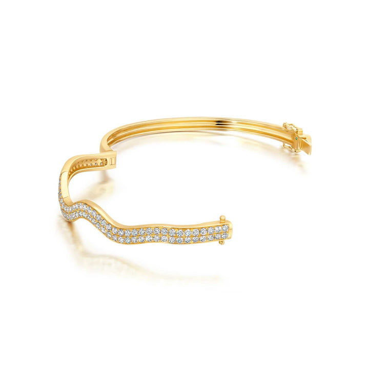 Rio Double Diamond YG Bangle