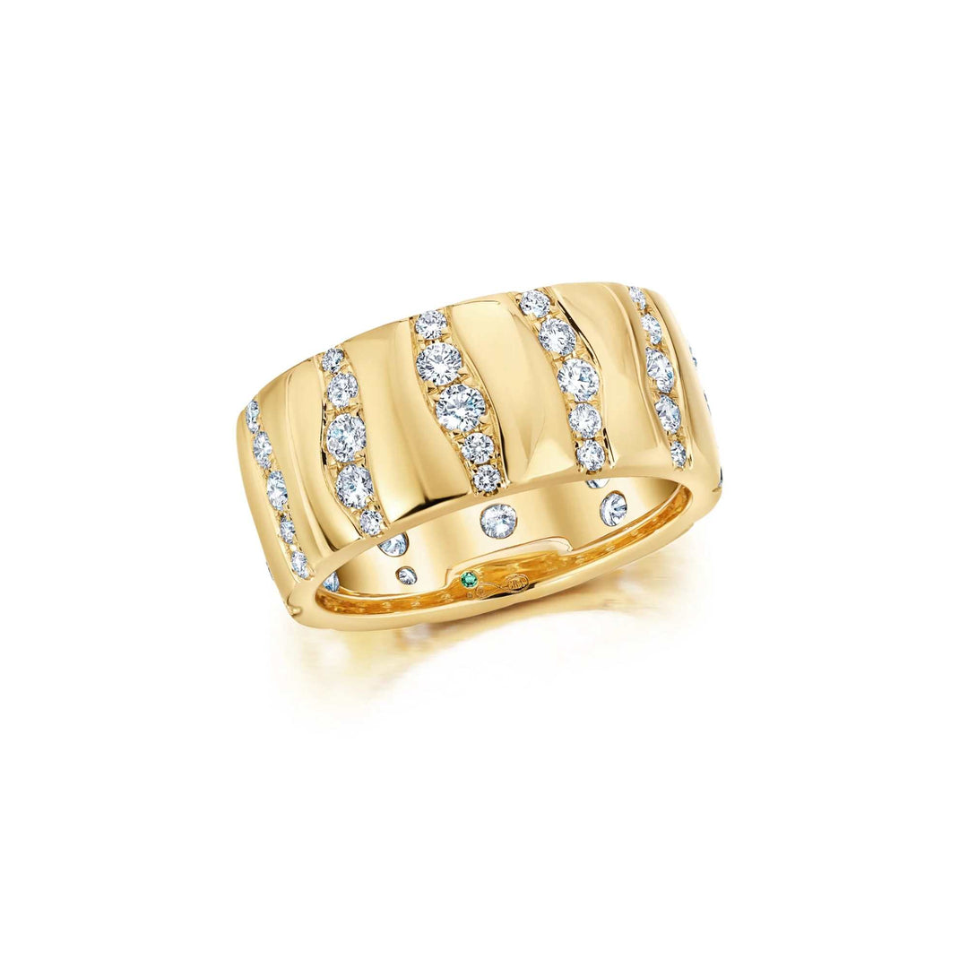 Alma Dos Rios Diamond YG Cigar Band Ring