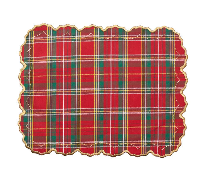 Holiday Threads Placemat in Red, Green & Gold