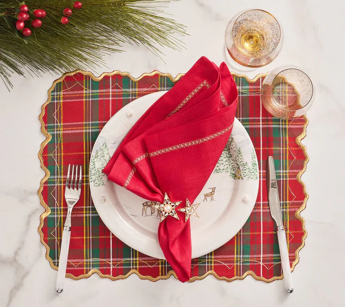 Holiday Threads Placemat in Red, Green & Gold