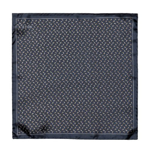 Navy Blue Banana Silk Pocket Square