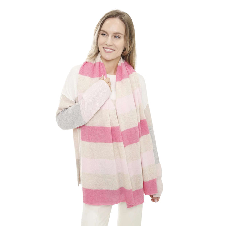 Striped Scarf in Pink Combo