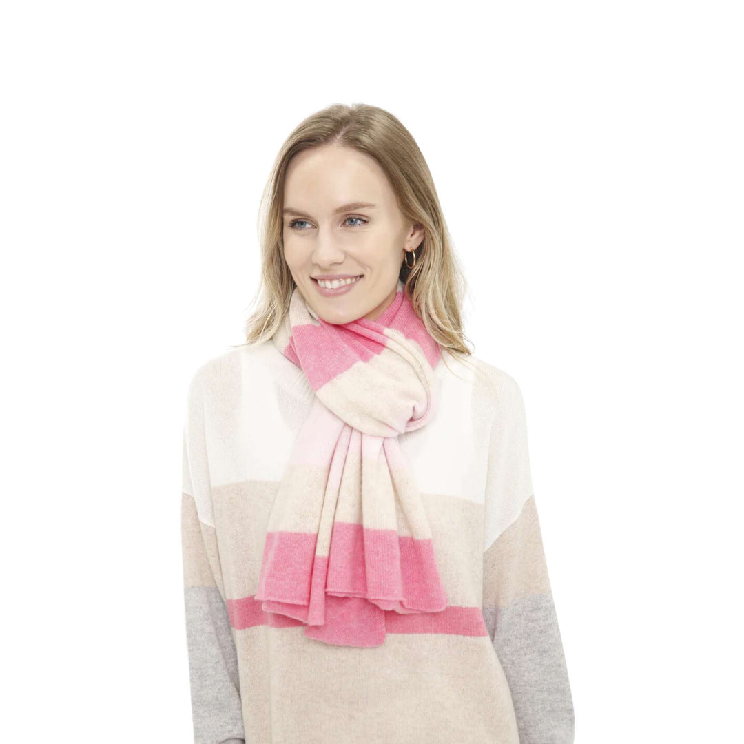 Striped Scarf in Pink Combo