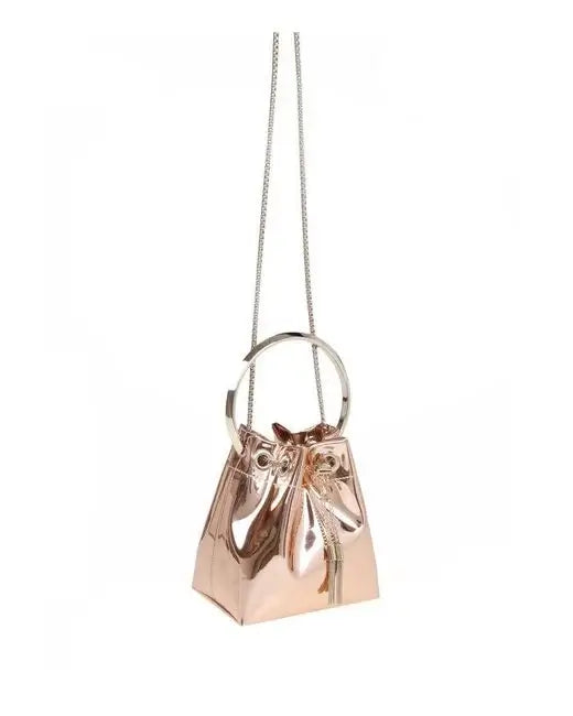 Bon Bon Metallic Top Handle Bucket Bag