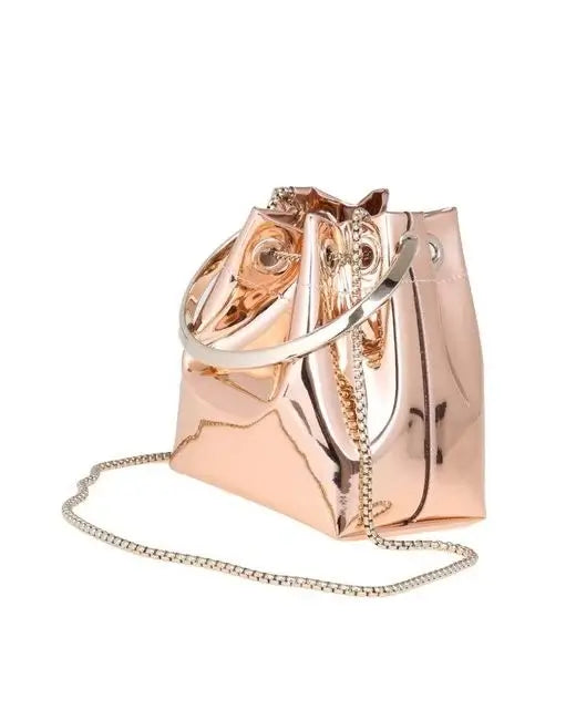 Bon Bon Metallic Top Handle Bucket Bag