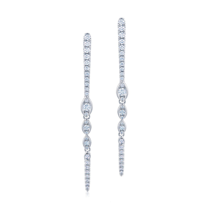 0.85ct Vine Diamond Drop Earrings