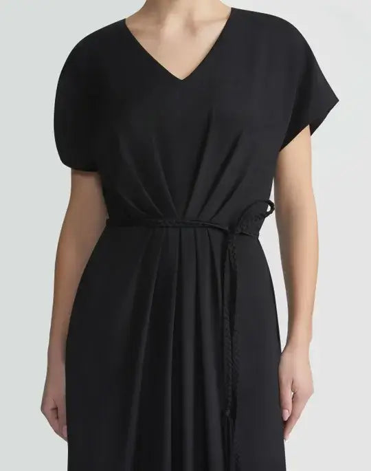 Belted V-Neck Dress