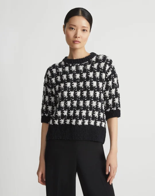 Houndstooth Crewneck Sweater