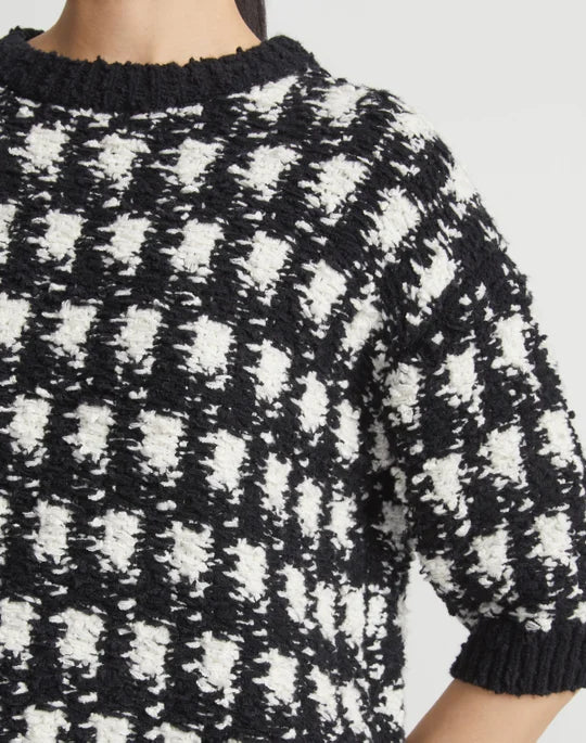 Houndstooth Crewneck Sweater