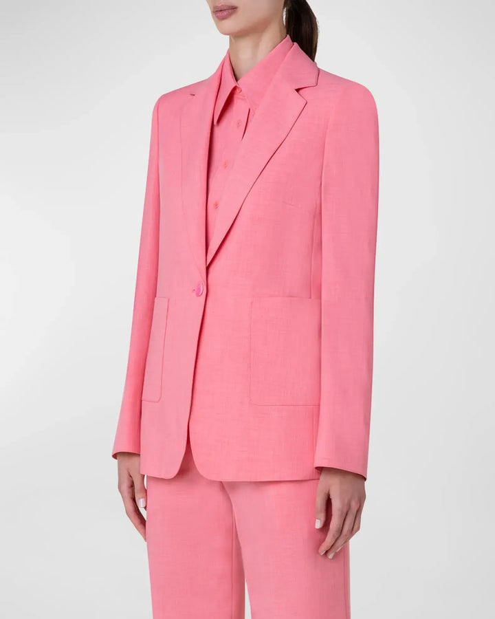 Lightweight Techno Crepe Blazer Jacket