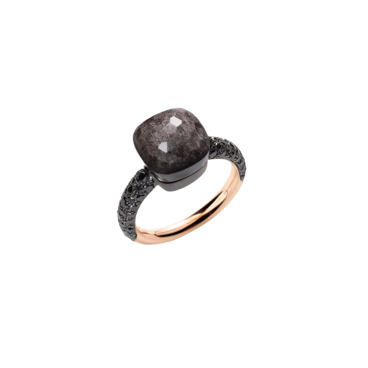 Classic Nudo Ring Obsidian Black Diamonds