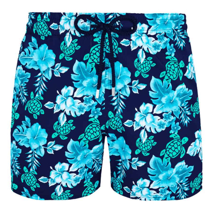 Turtle Flowers Swim Trunks