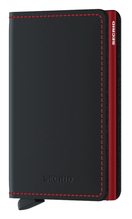 Slimwallet Style Matte Black & Red