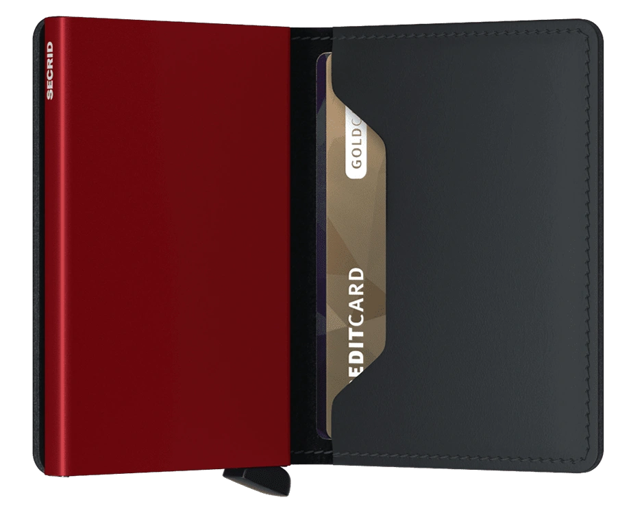 Slimwallet Style Matte Black & Red