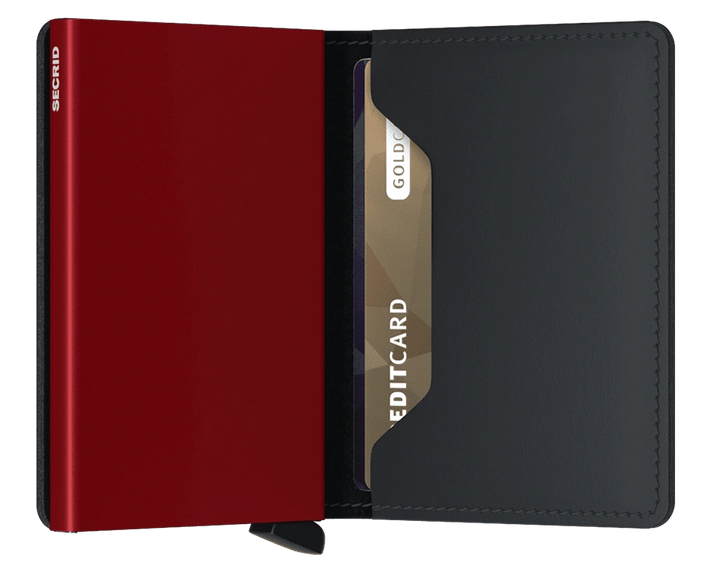 Slimwallet Style Matte Black & Red