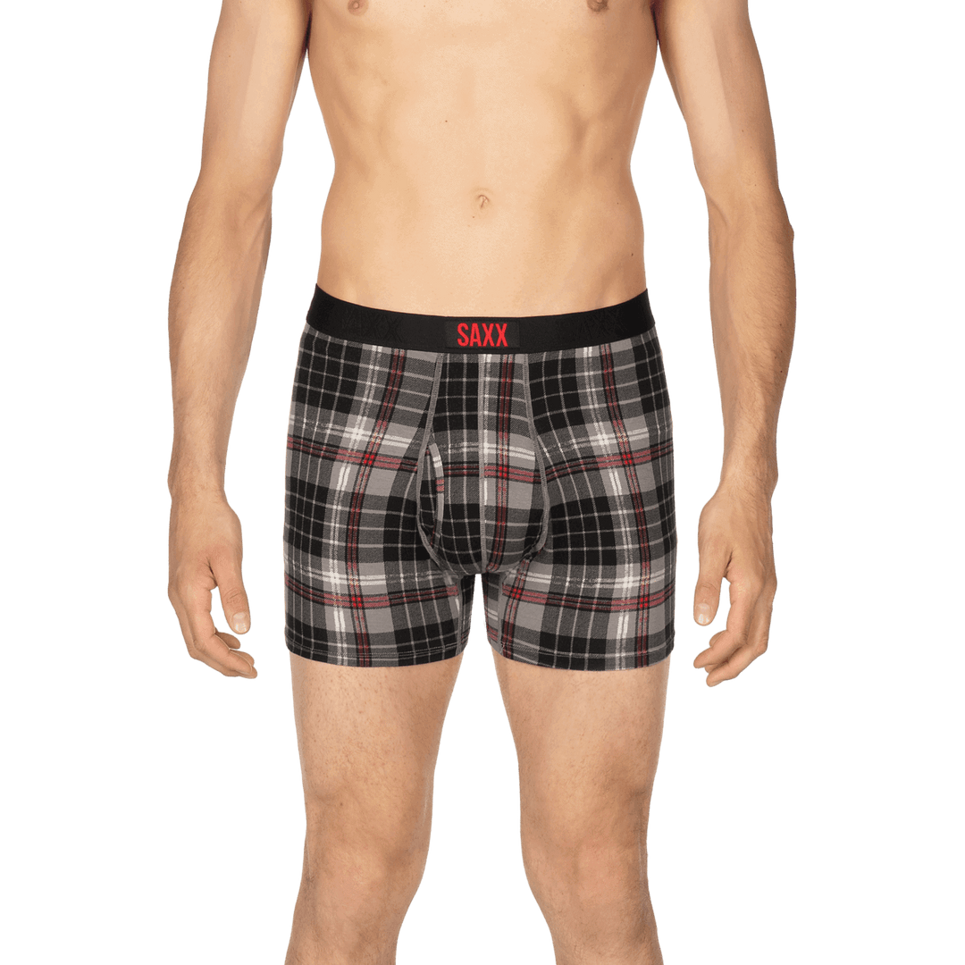 Ultra Boxer Brief Fly in Grey Tartan