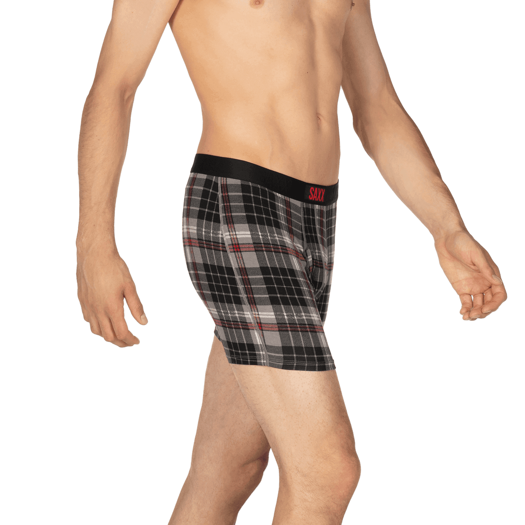 Ultra Boxer Brief Fly in Grey Tartan