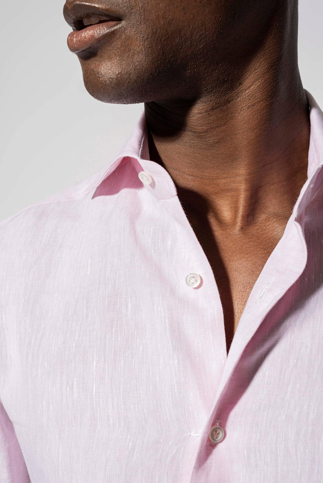 Pink Linen Dress Shirt