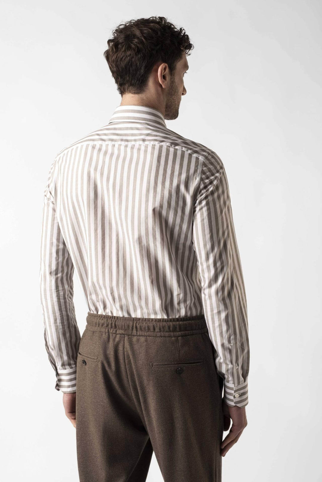 Men&#8217;s Brown Stripe Shirt